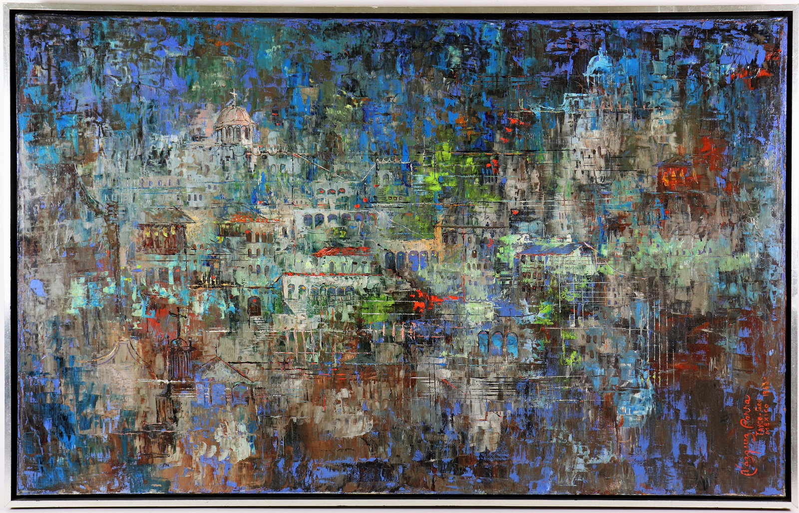 ANTONIO VASQUEZ PARRA MID CENTURY CITY PAINTING (1 of 5)