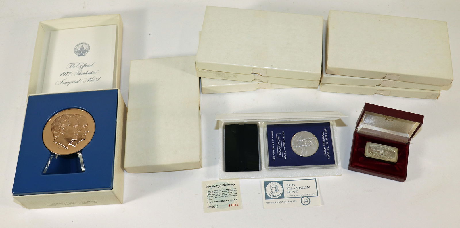 FRANKLIN MINT SILVER MAN ON MOON, IGOT, & MORE (1 of 6)