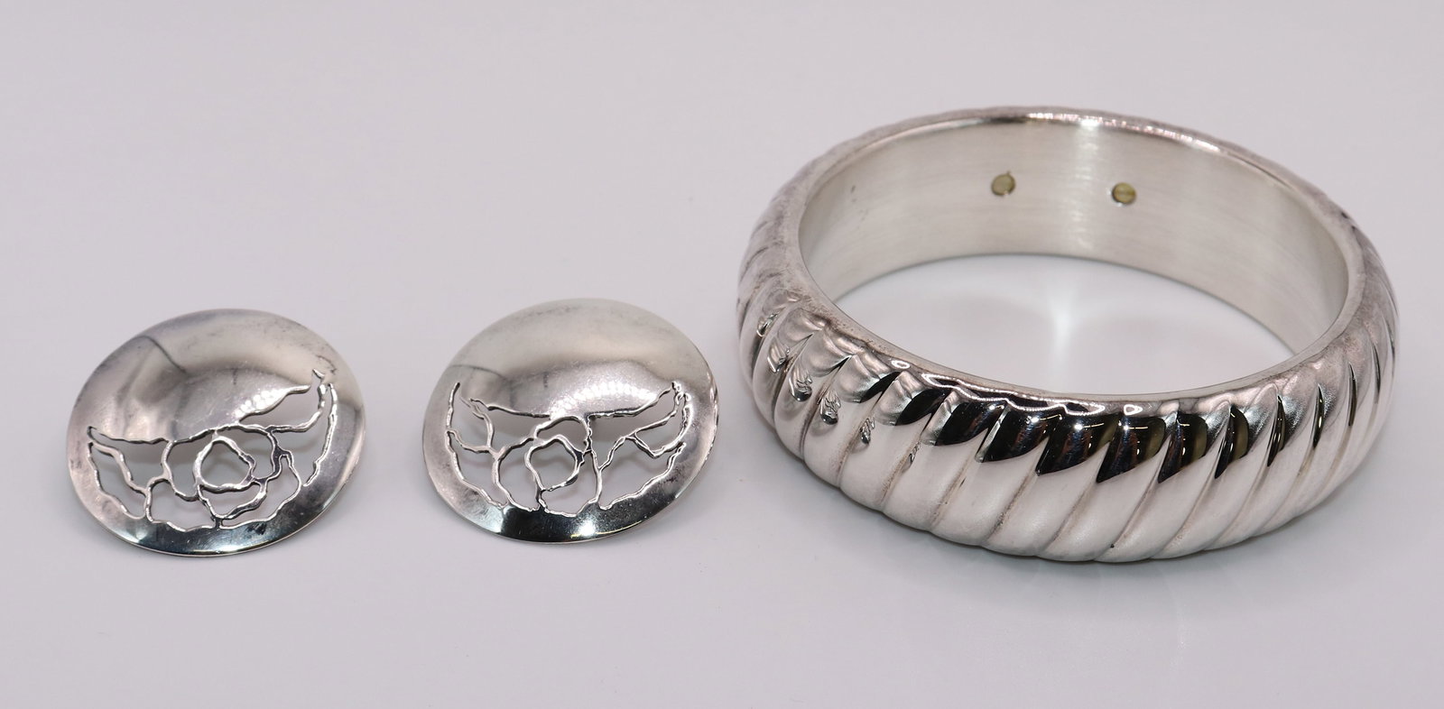 STERLING SILVER M. KAYE EARRINGS & MILOR BRACELET (1 of 4)