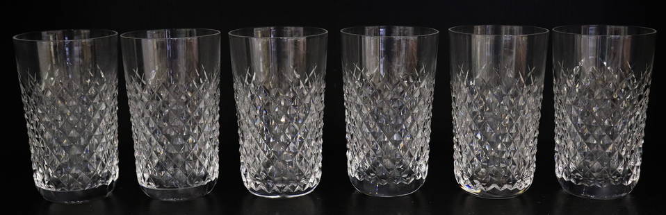 (6) WATERFORD CRYSTAL ALANA TUMBLER GLASSES: Set of (6) Waterford Crystal 5" tall Alana pattern tumbler high ball glasses.