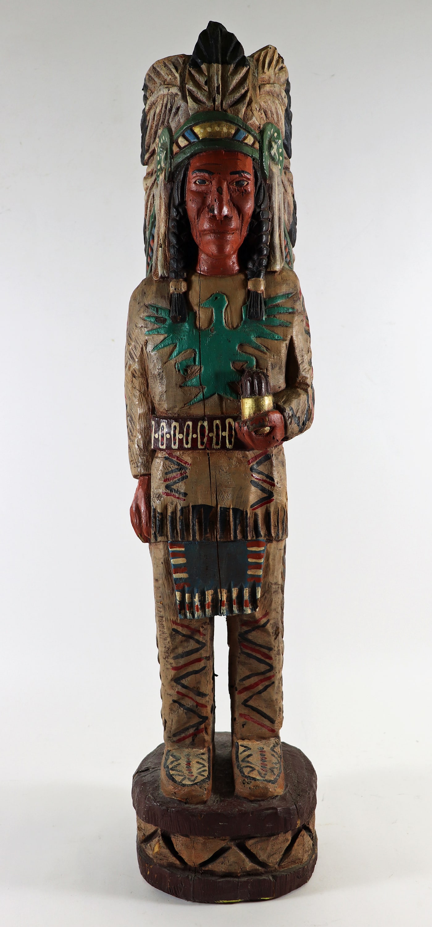J. GALLAGHER "MINI" CARVED WOOD INDIAN SCULPTURE (1 of 5)