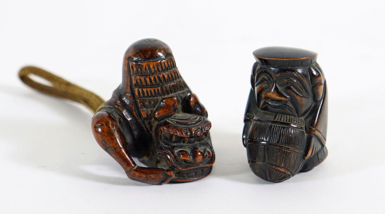 (2) JAPANESE WOOD NETSUKE (1 of 4)