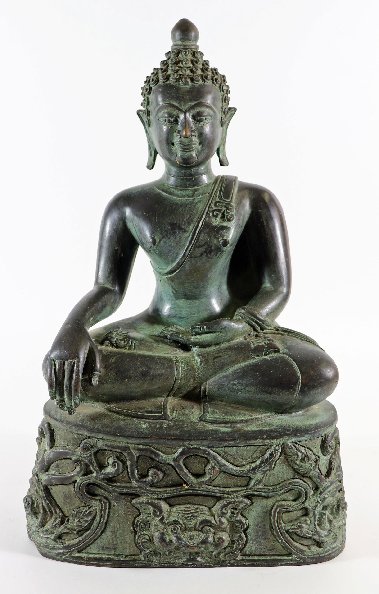 BRONZE SEATED BUDDHA SCULPTURE (1 of 3)