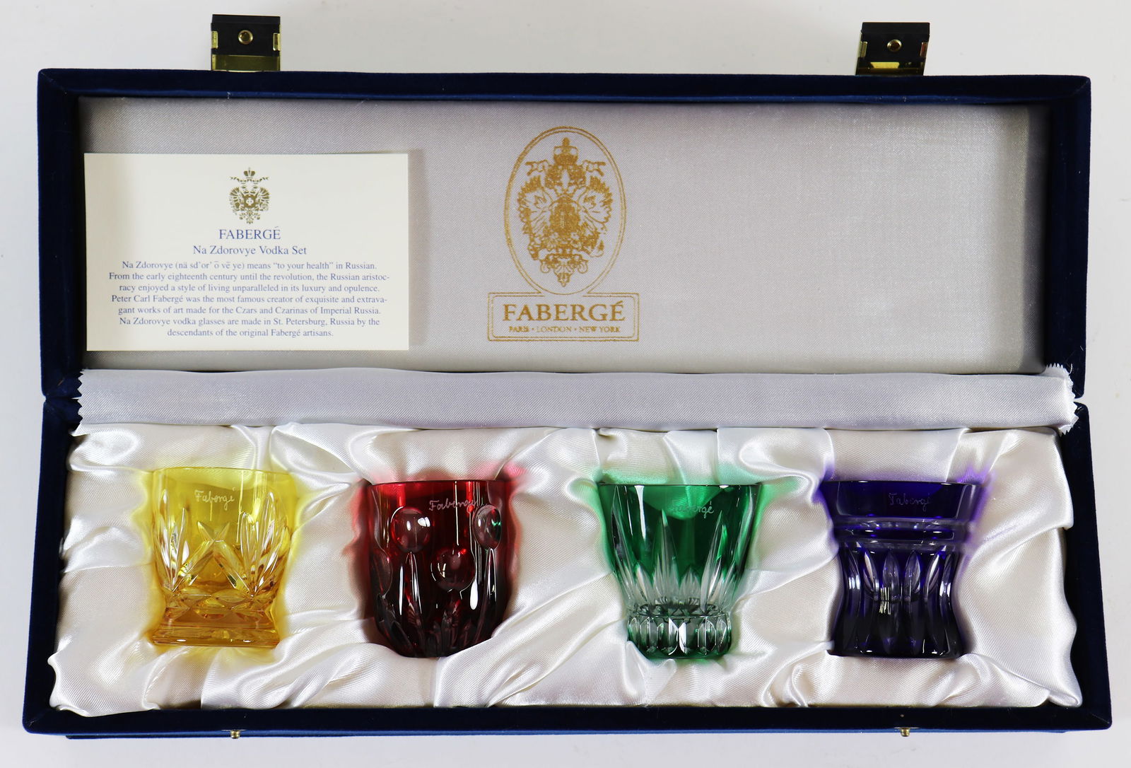 Faberge Imperial Cut Crystal Vodka Glasses Auction
