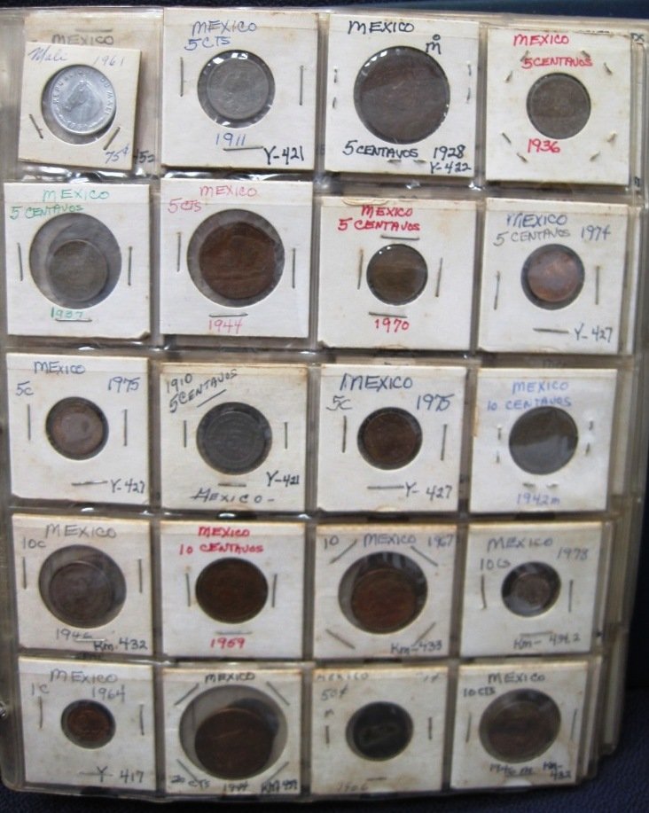 WORLD FOREIGN COIN ALBUM: Mexico, Morocco, Nepal, Netherlands, New Zealand, Nicaragua, Norway, Pakistan, Panama, Peru, Philippines, Portugal, Russia, Spain, Sweden, Syria, Singapore, Thailand, Trinidad, Turkey, Venezuela, Viet