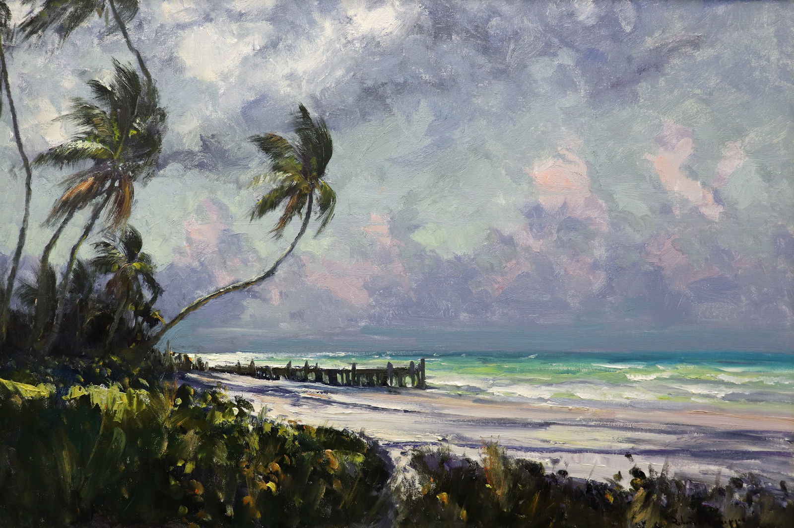 ROBERT C. GRUPPE "WHITE SANDS, NAPLES" PAINTING (1 of 7)