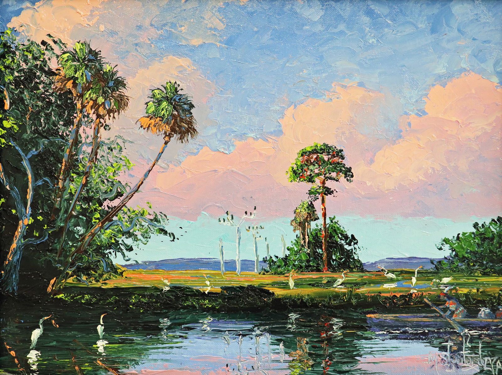 MARK STANFORD SEMINOLE MORNING FLORIDA PAINTING (1 of 5)