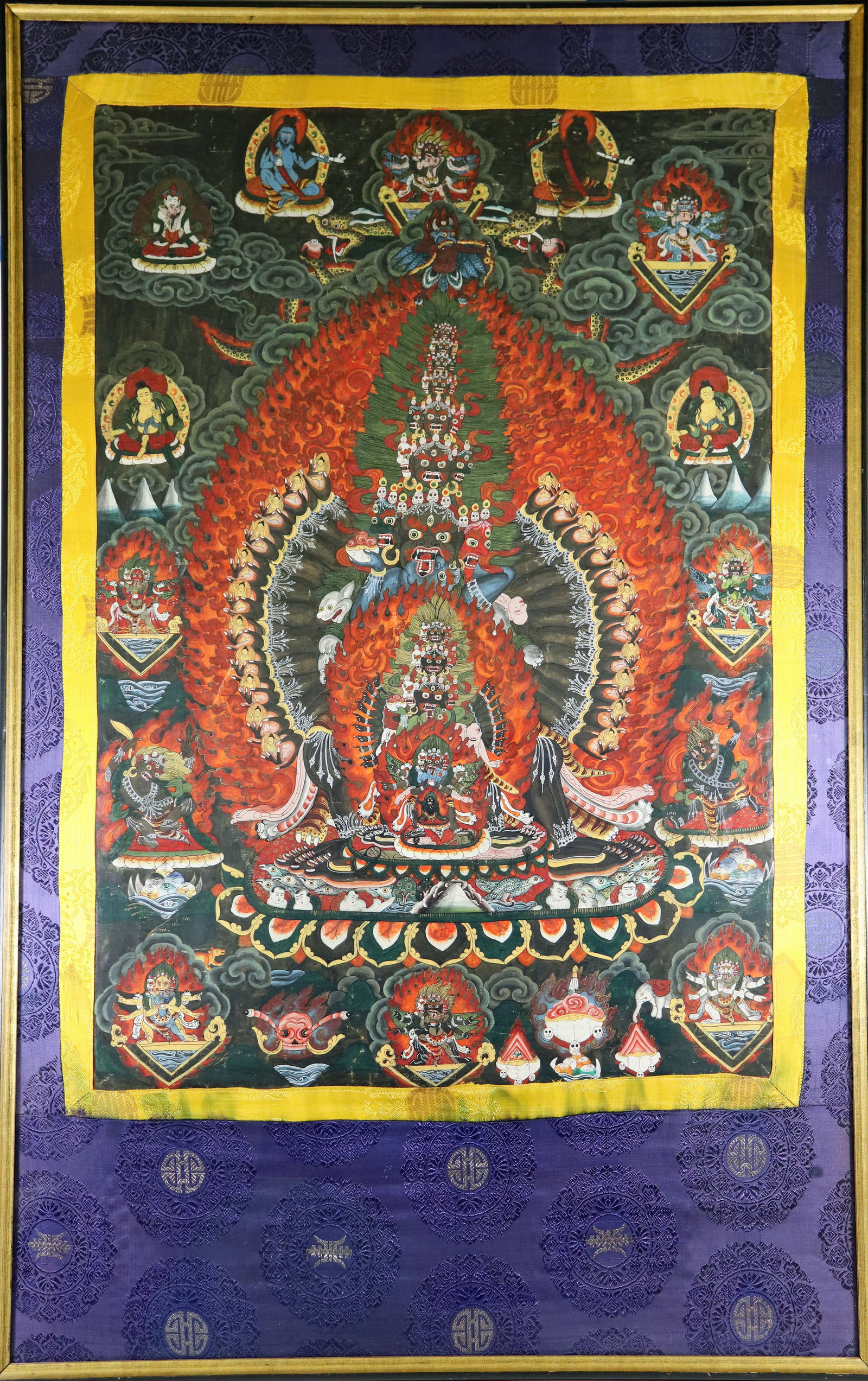 TIBETAN BUDDHIST CHEMCHOK HERUKA THANGKA (1 of 4)