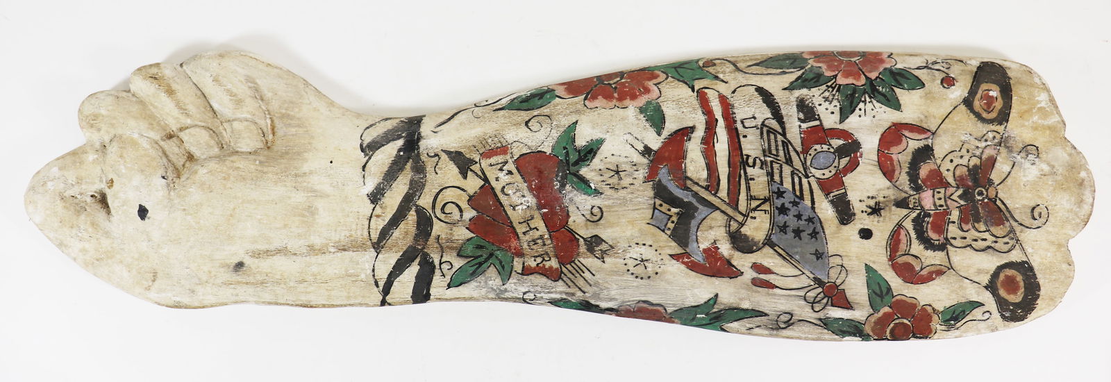 HAND PAINTED FOLK ART TATTOO ARM SIGN (1 of 3)