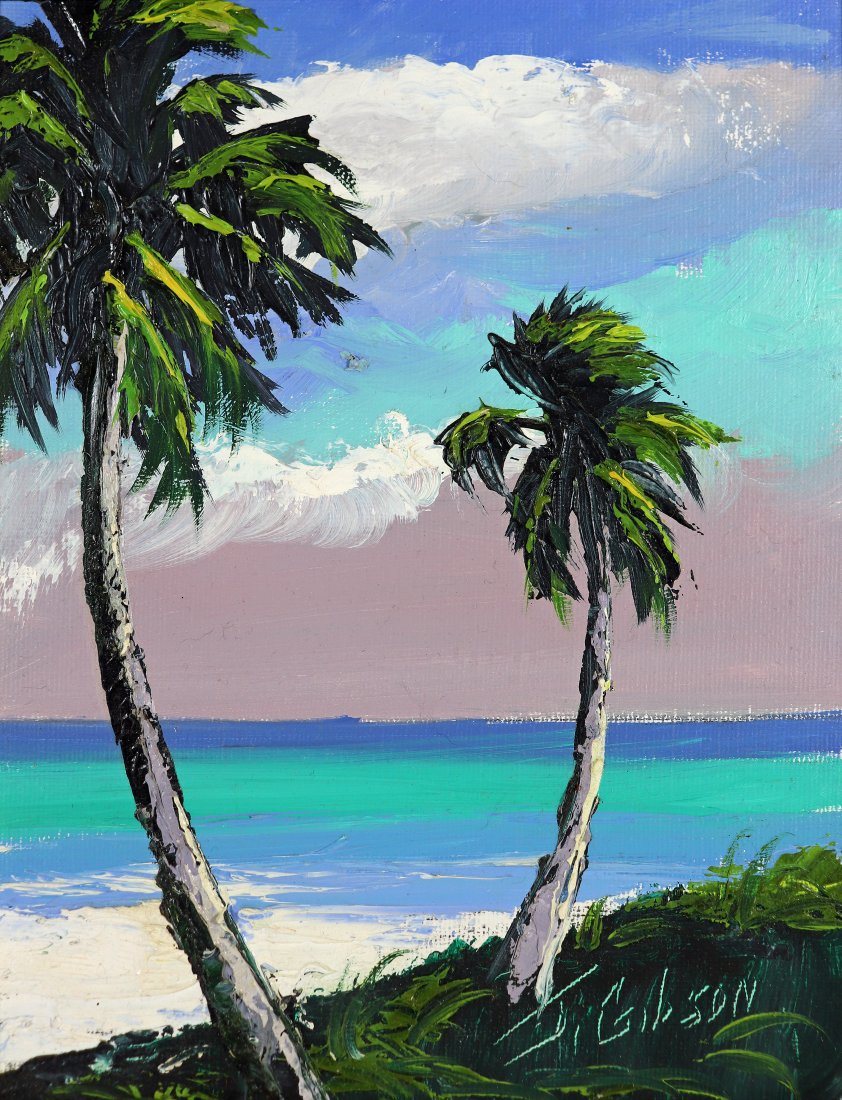 JAMES GIBSON BEACH PALMS HIGHWAYMEN PAINTING (1 of 4)
