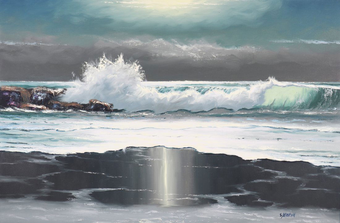 SAM NEWTON NIGHT OCEAN FLORIDA HIGHWAYMEN PAINTING (1 of 5)