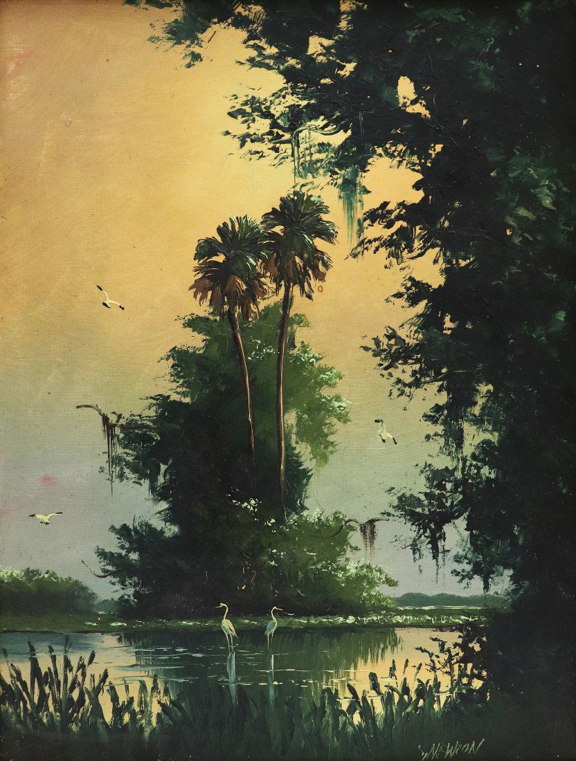 SAM NEWTON SUNSET PALMS HIGHWAYMEN PAINTING (1 of 4)