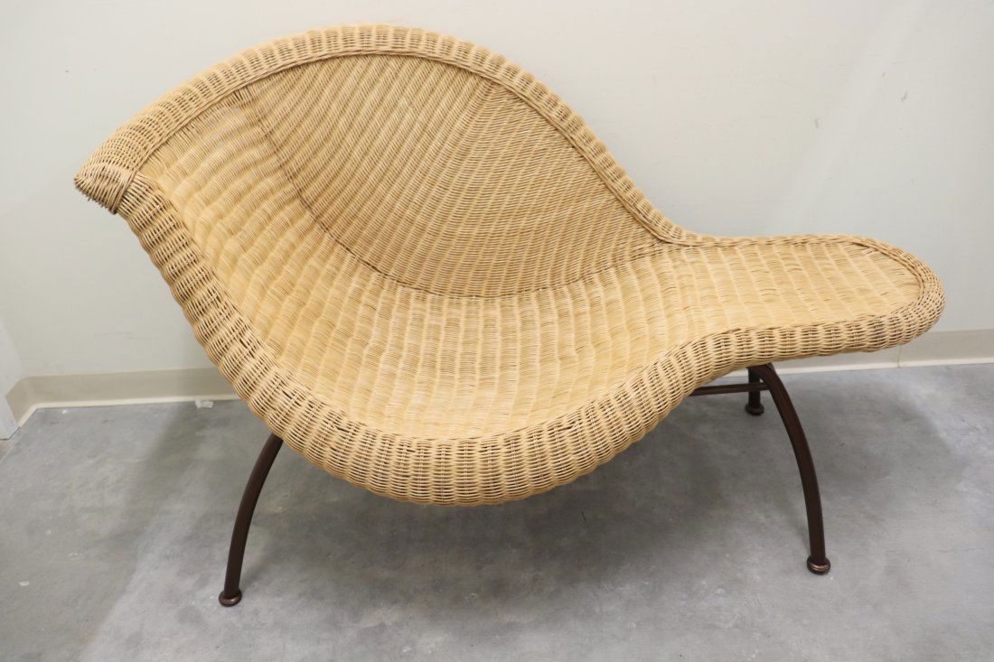 WICKER CHAISE LOUNGE CHAIR (1 of 3)