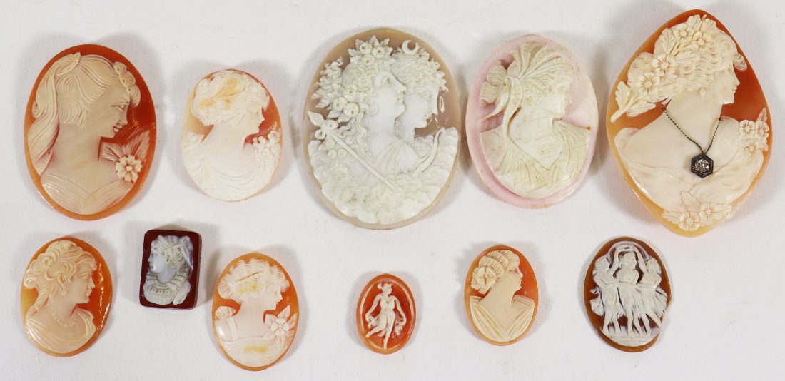 (11) ANTIQUE CARVED CAMEO COLLECTION (1 of 4)