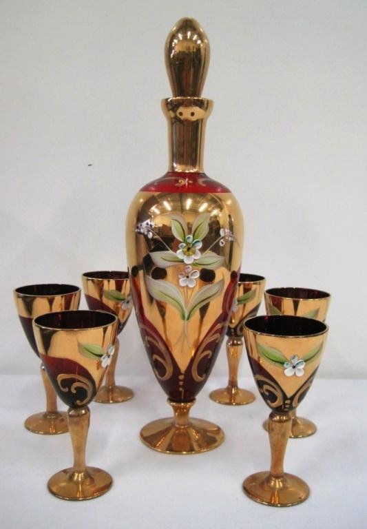 MURANO GLASS DECANTER SET