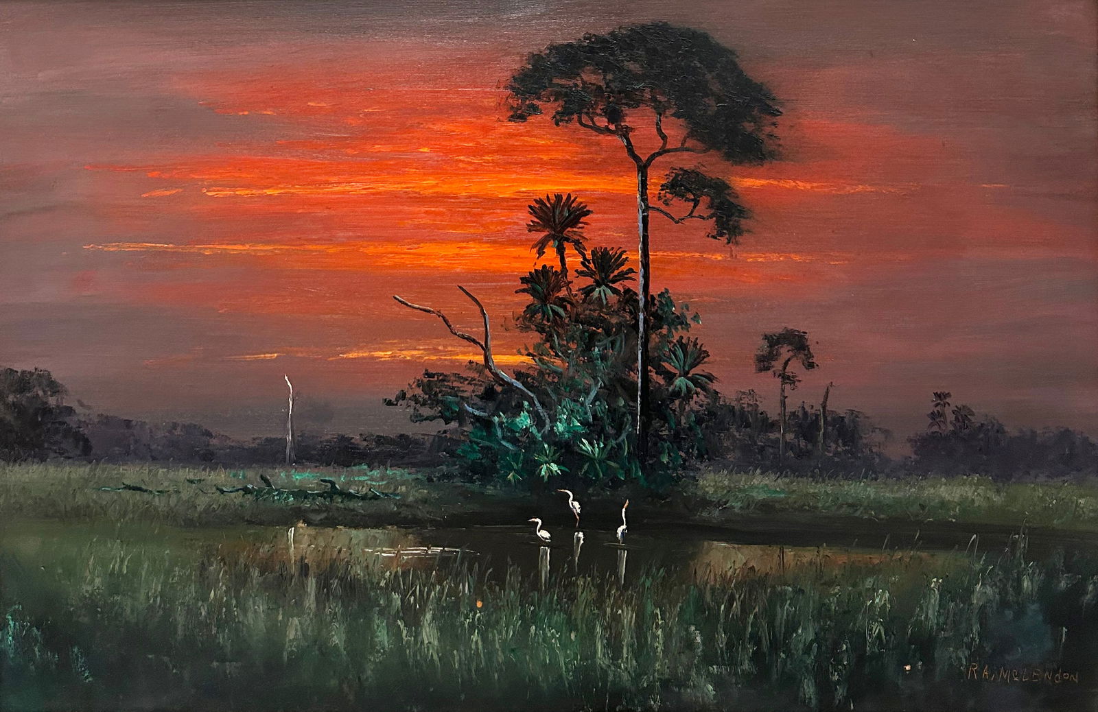 ROY MCLENDON RED SUNSET HIGHWAYMEN PAINTING (1 of 5)