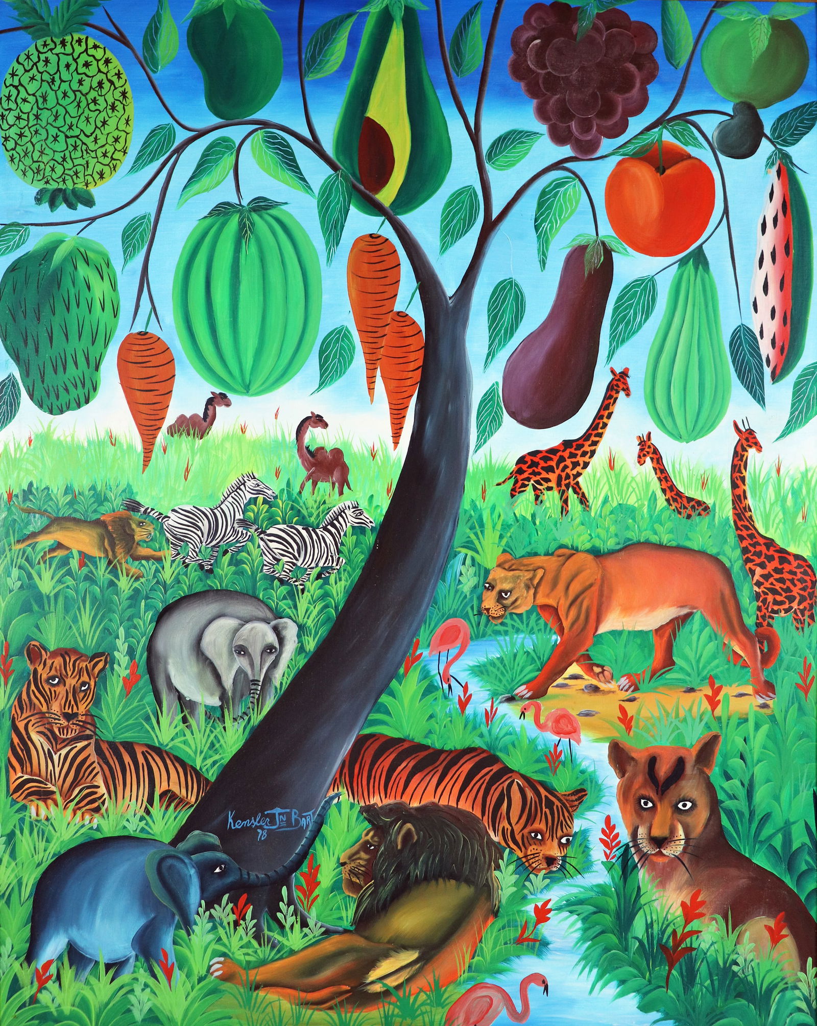 KENSLER JN BART 1978 HAITIAN PAINTING (1 of 6)