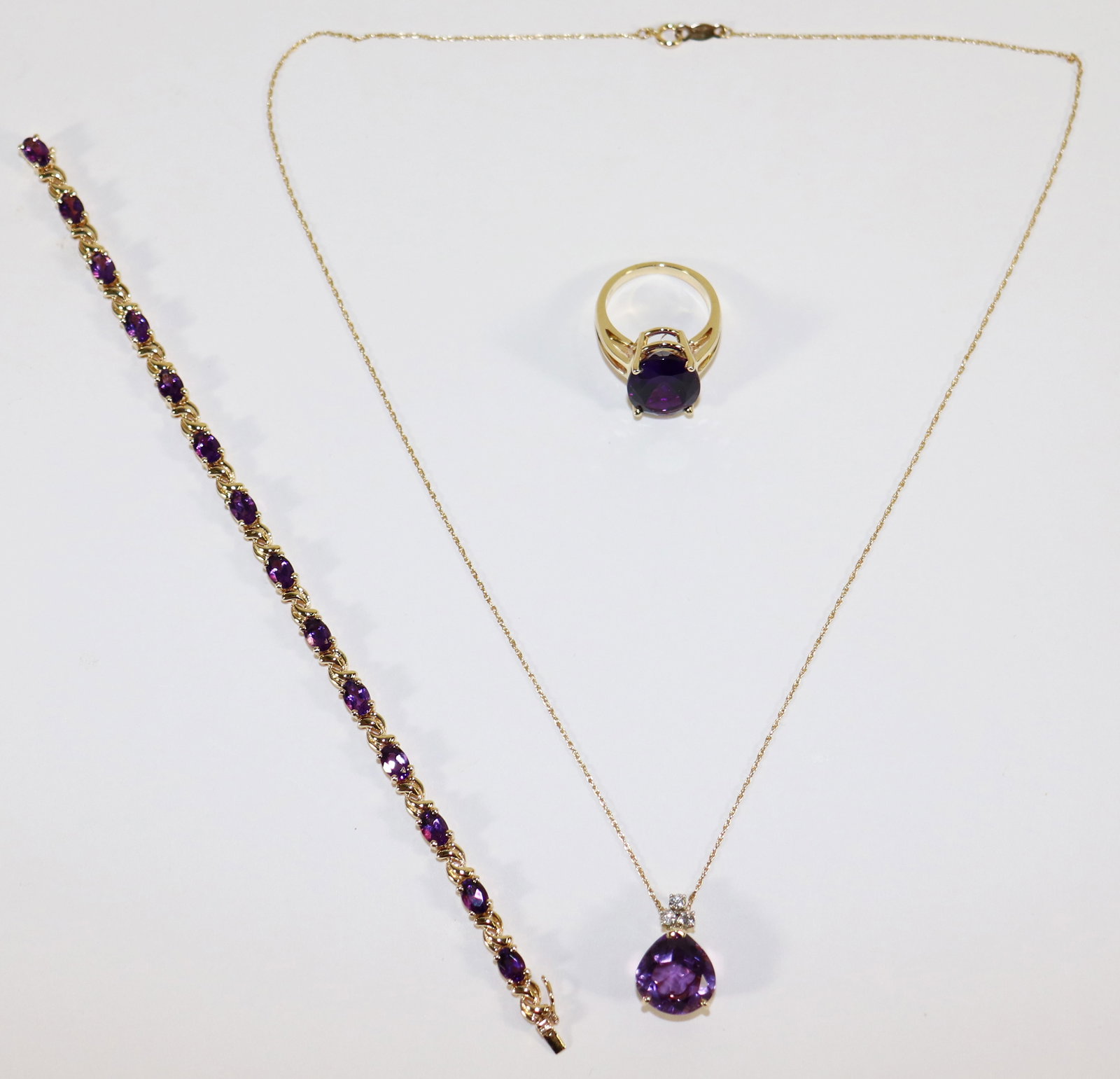 14K AMETHYST & DIAMOND JEWELRY COLLECTION (1 of 4)