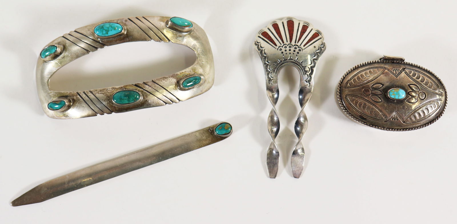 (4) STERLING SILVER NATIVE AMERICAN ITEMS (1 of 3)