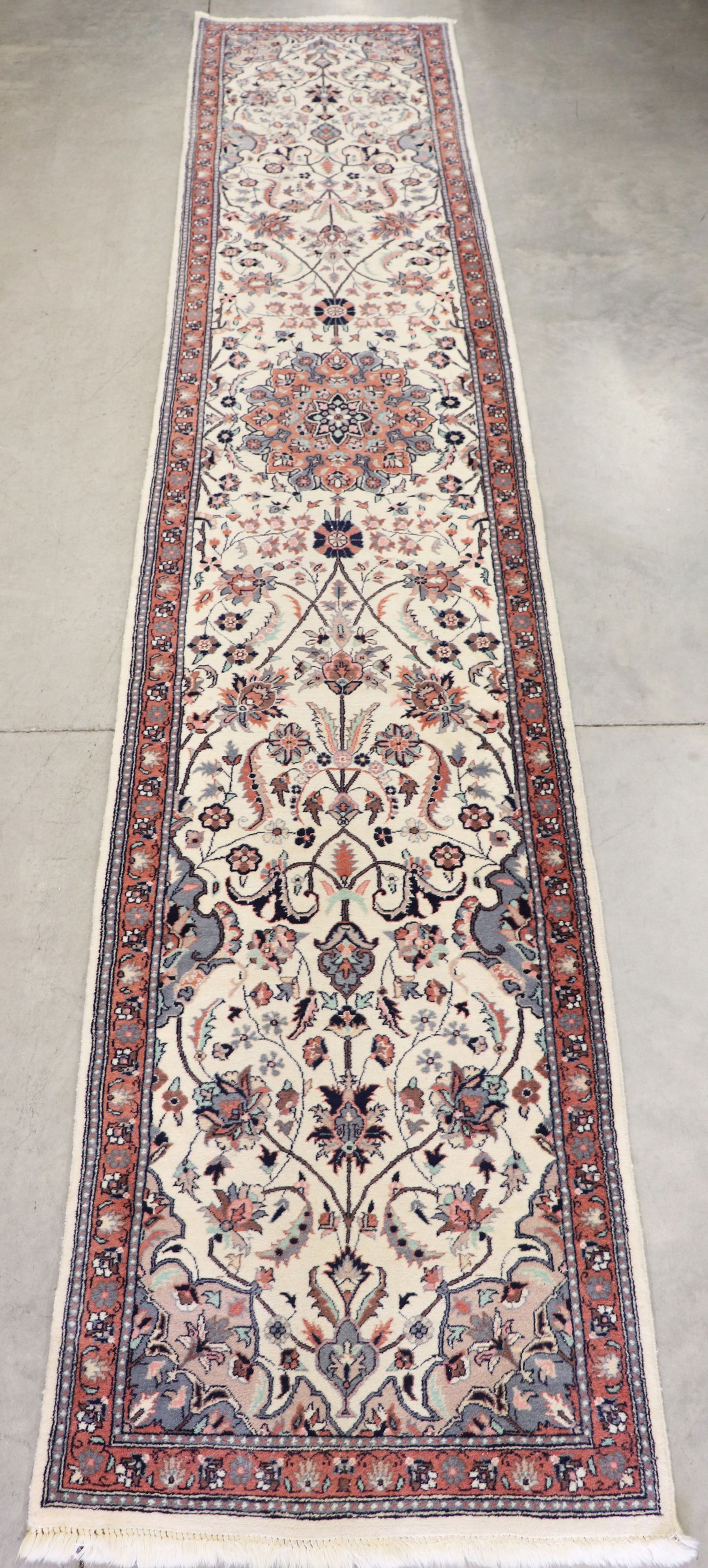 PERSIAN TABRIZ RUNNER RUG 13' 2" x 2' 7" (1 of 5)