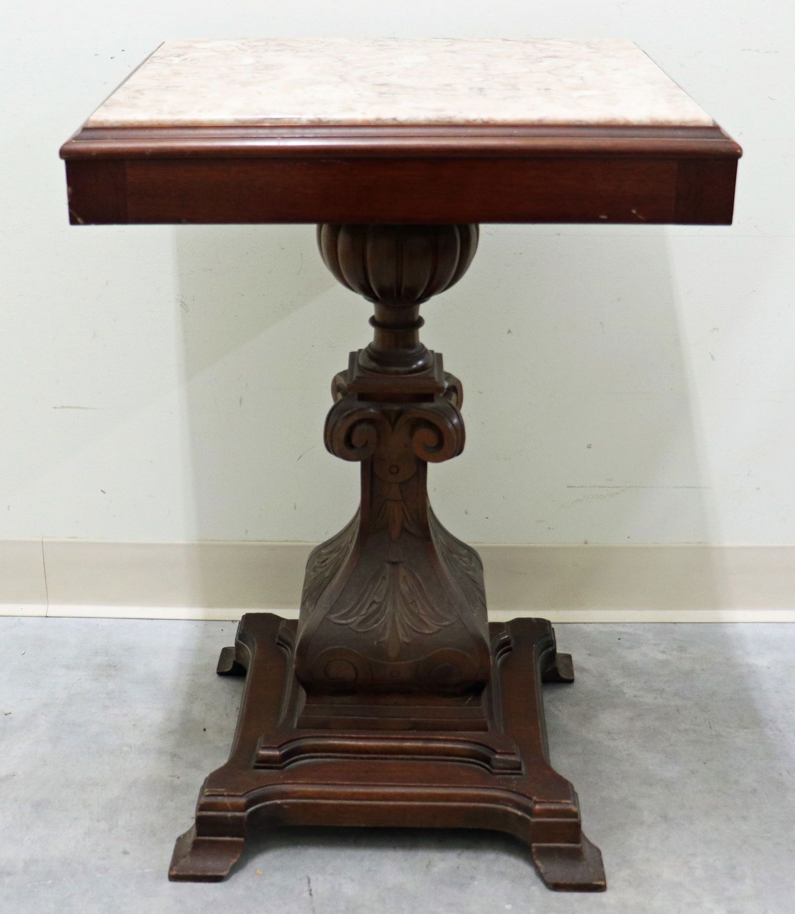 ANTIQUE MARBLE TOP ACCENT TABLE (1 of 4)