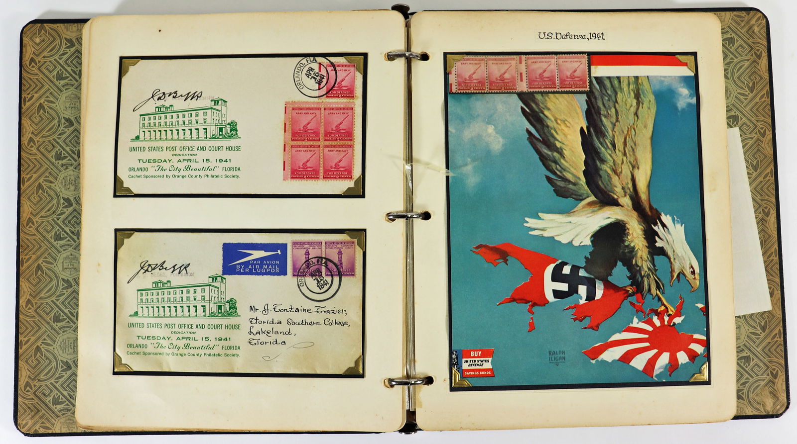 WWII SCRAP BOOK WITH WAR STAMPS (1 of 9)
