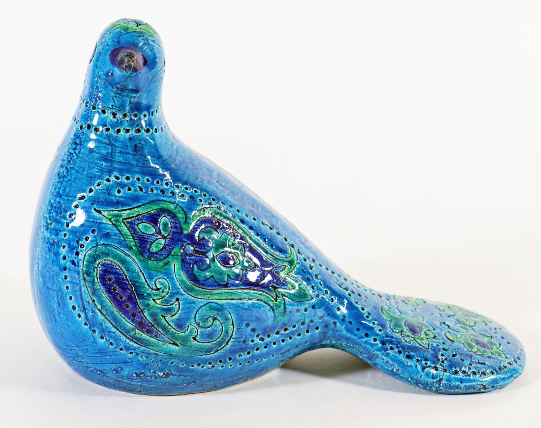 MID CENTURY BITOSSI FOR RAYMOR ITALIAN POTTERY BLUE BIRD (1 of 5)
