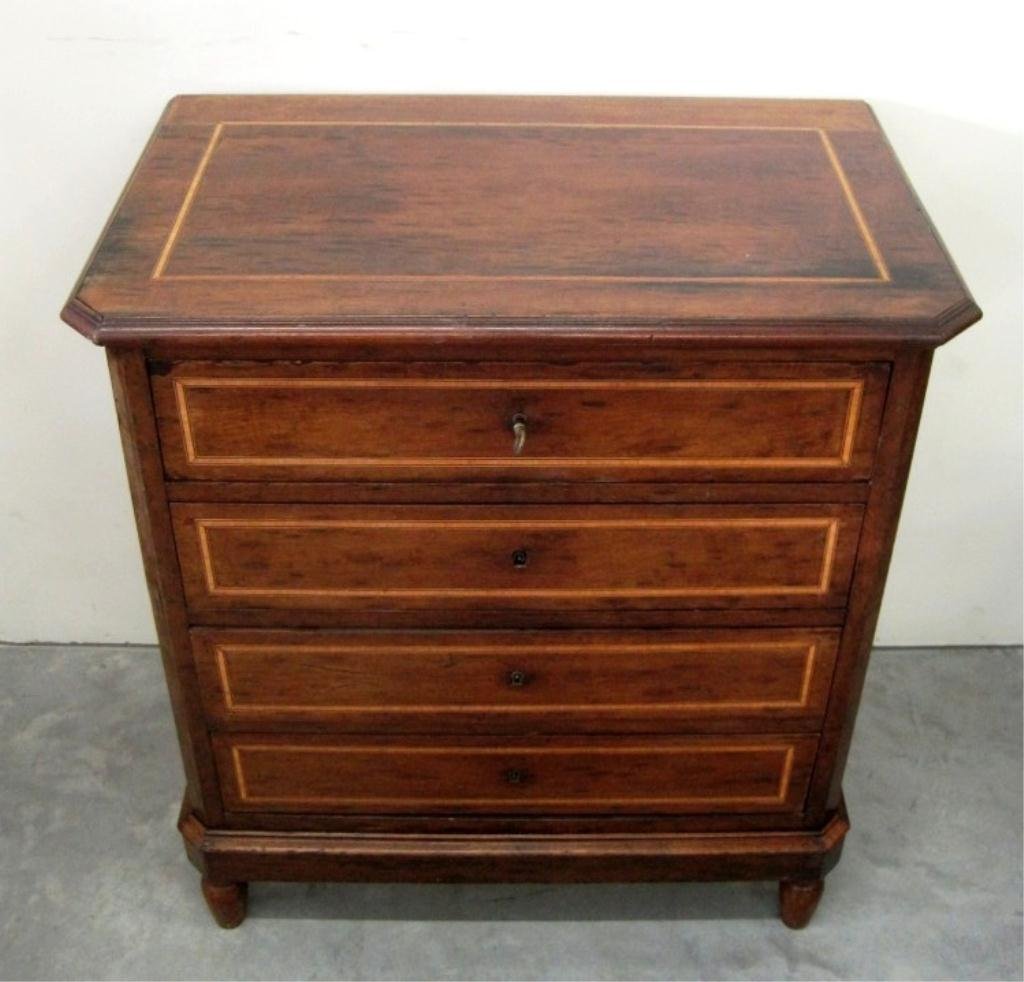 BIEDERMEIER STYLE INLAID CHEST OF DRAWERS: 31" x 19" Wide 34" Tall.