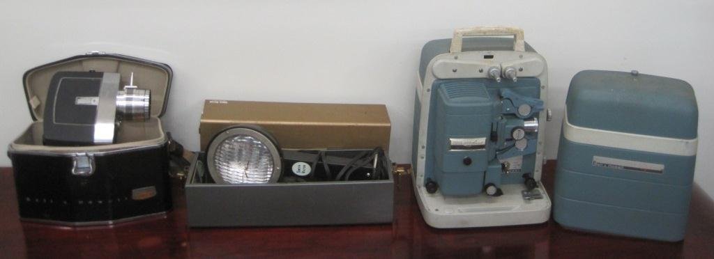 VINTAGE CAMERA EQUIPMENT: Bell Howell & Others.