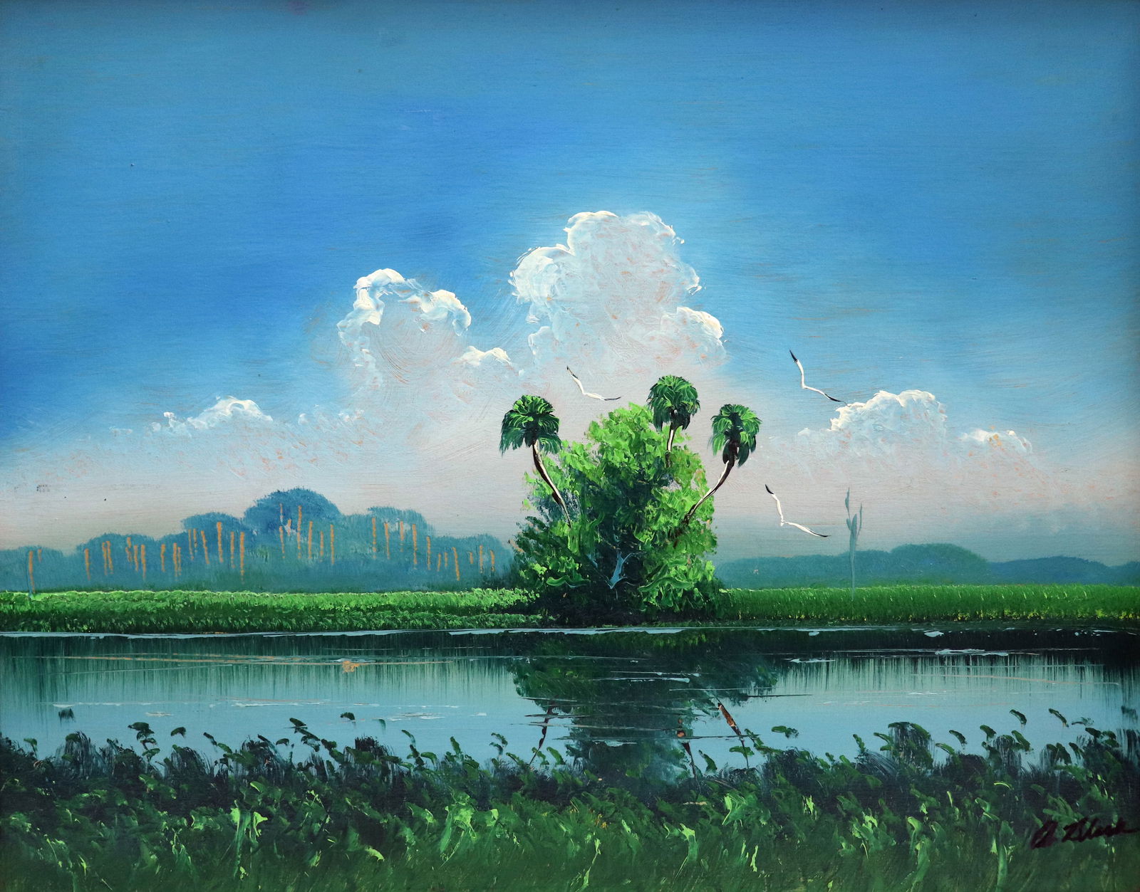 Al Black Backwoods Florida Highwaymen Painting Auction