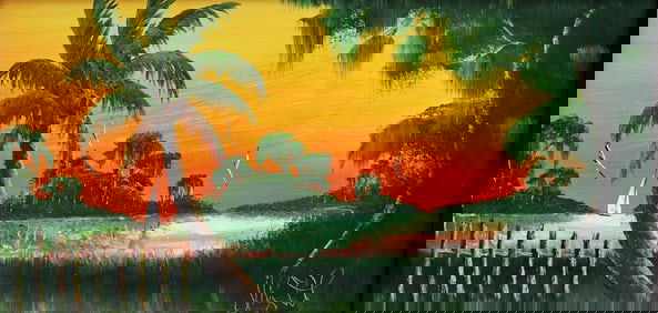 ISSAC KNIGHT RIVER SUNSET HIGHWAYMEN PAINTING