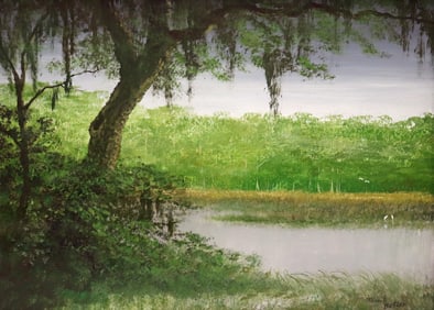 ROBERT BUTLER FLORIDA OAK TREE HIGHWAYMEN PAINTING