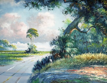 SAM NEWTON BACKWOODS ROAD HIGHWAYMEN PAINTING