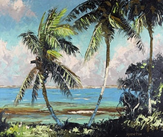 HAROLD NEWTON EARLY PALETTE HIGHWAYMEN PAINTING