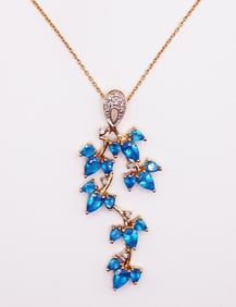 18K AMAYANI BLUE GEMSTONE NECKLACE
