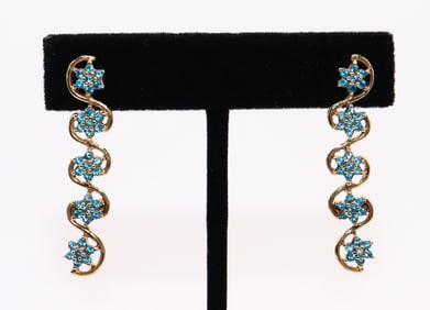 18K AMAYANI BLUE FLOWER EARRINGS