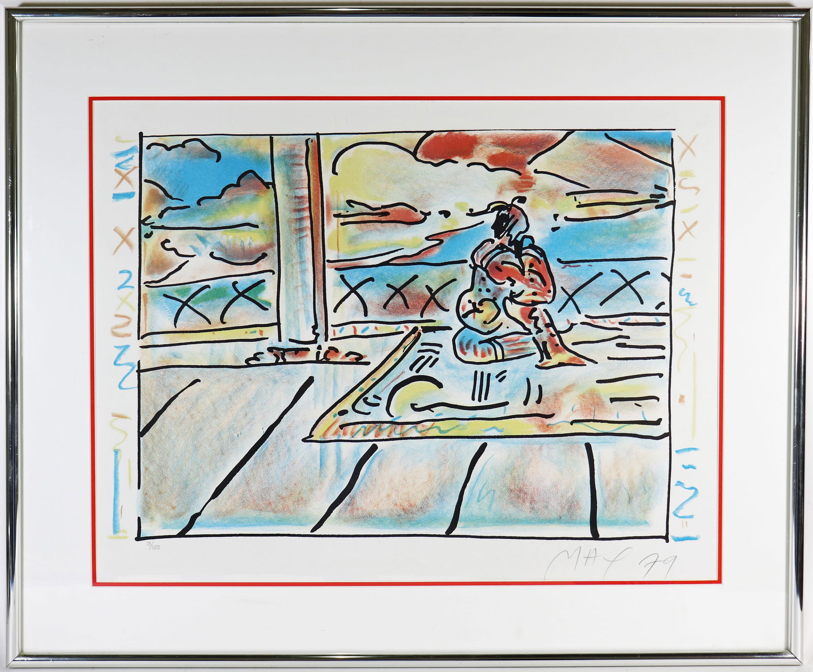 PETER MAX 1979 TIBETAN SCENE SILKSCREEN (1 of 4)