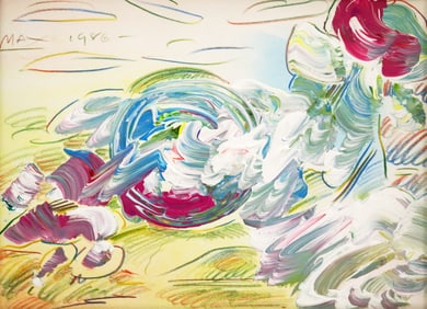 PETER MAX 1986 MIXED MEDIA ARTWORK
