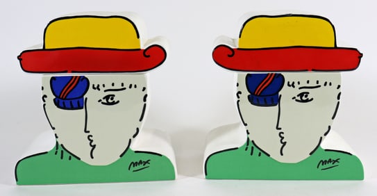 (2) PETER MAX "ZERO MAN" COOKIE JARS
