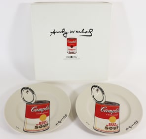 (2) ANDY WARHOL TOMATO SOUP LIMITED ED. PLATES