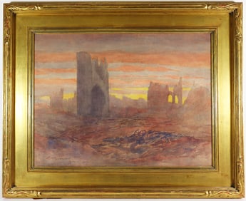 WWI YPRES BELGIUM WATERCOLOR - NEWCOMB MACKLIN