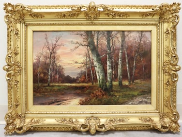 EUROPEAN FOREST LANDSCAPE PAINTING