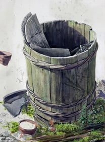 BRIAN WILLIAMS "THE OLD KEG" WATERCOLOR