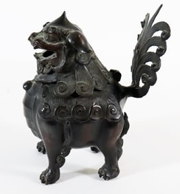 CHINESE METAL FOO DOG CENSER