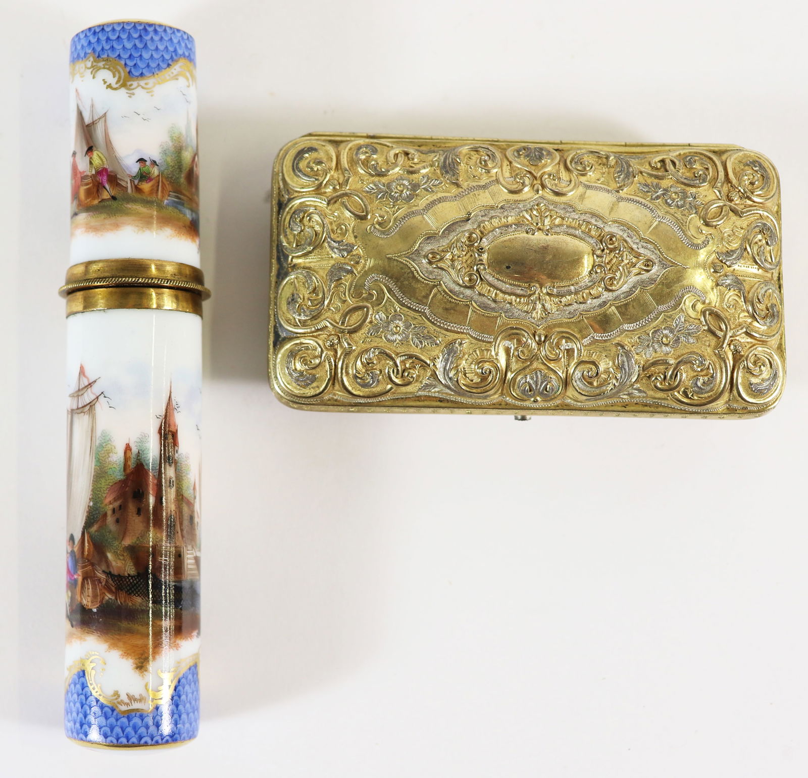 ANTIQUE ENGLISH BODKIN & GOLD FILLED ETUI (1 of 4)