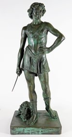 BRONZE SCULPTURE DAVID & GOLIATH