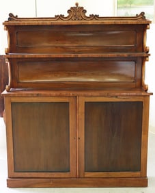 ANTIQUE ROSEWOOD BOOKCASE CABINET