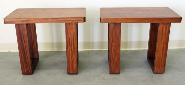(2) MODERN WOOD SIDE TABLES