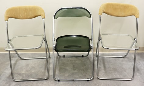 (3) MODERN ACRYLIC FOLDING CHAIRS