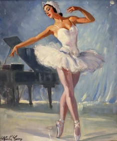 CHARLEY GARRY OIL ON CAVAS BALLERINA PAINTING